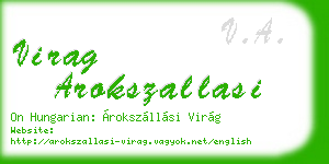 virag arokszallasi business card